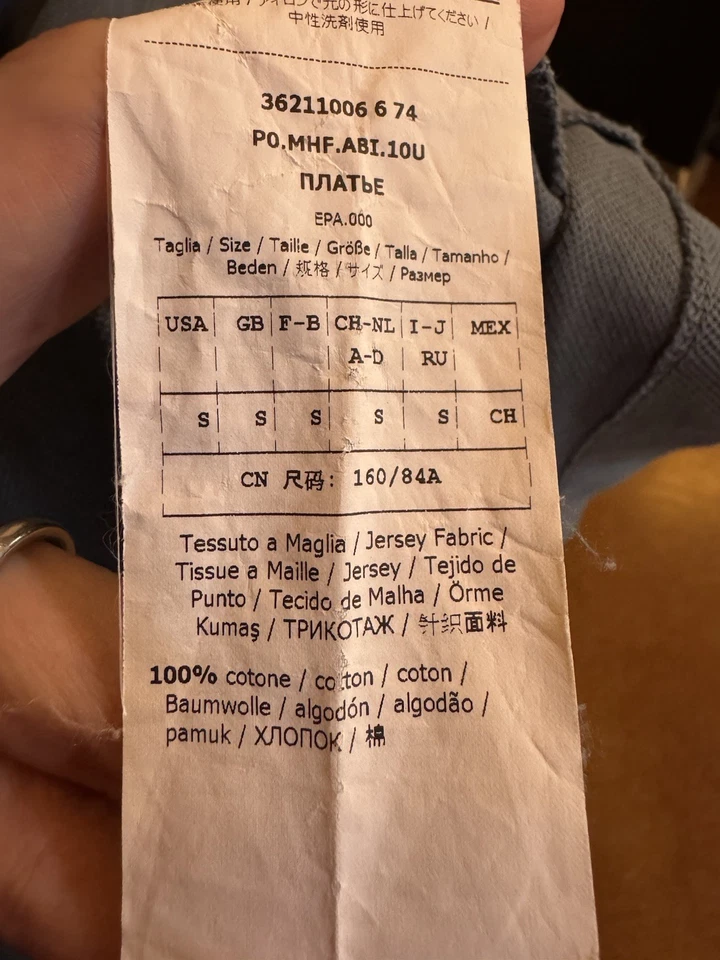 Max Mara Leisure Dress Blue Cotton Small - Image 4 of 4