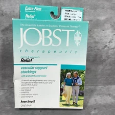 Jobst Extra Firm Relief Vascular Support Stockings Closed Toe Size L Beige