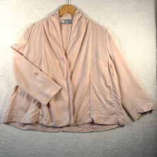 H&M Blazer Size 10 EU 38 Pink Jacket 3/4 Gathered Ruched Sleeves