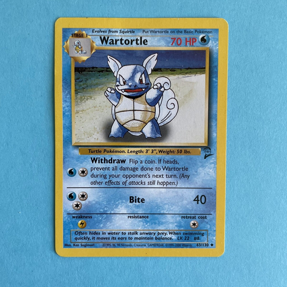Wartortle 63/130 Pokemon Trading Card TCG Unlimited Uncommon