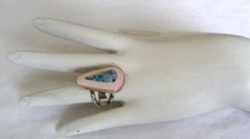 JAY KING MINE FINDS DTR PINK BLUE FIRE PRECIOUS OPAL STERLING SILVER SIZE 7 NEW