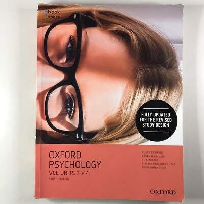 Oxford psychology Vce Units 3 & 4 3rd Edition Paperback School Textbook Roger Ed