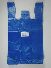 Blue Plastic T-Shirt Bags w/ Handles 1000 Qty. 11.5" x 6"x 21" Retail Shopping