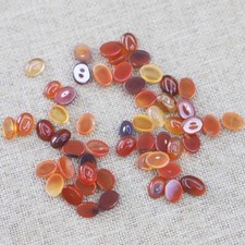 100pcs Natural Red Agate Stone Oval CAB CABOCHON 6X8mm for DIY Jewelry No Holes
