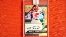 2020 Panini Prizm Baseball Pro Penmanship Gold Auto 5/10 #PP-JS Juan Soto