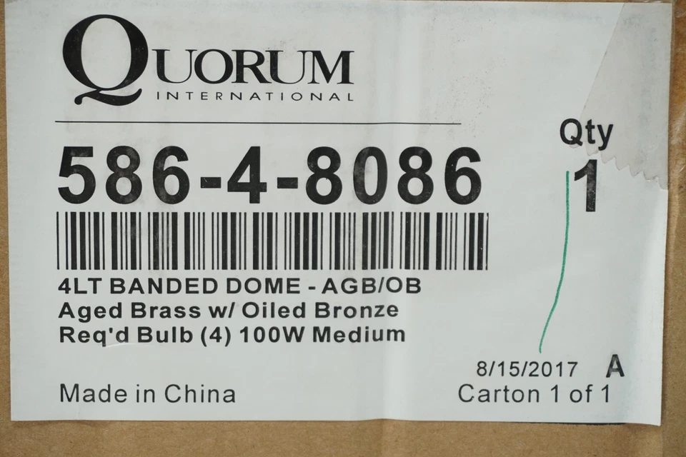 Luz de tocador de baño con cúpula con bandas Quorum International 586-4-8086 Foto 4 de 4