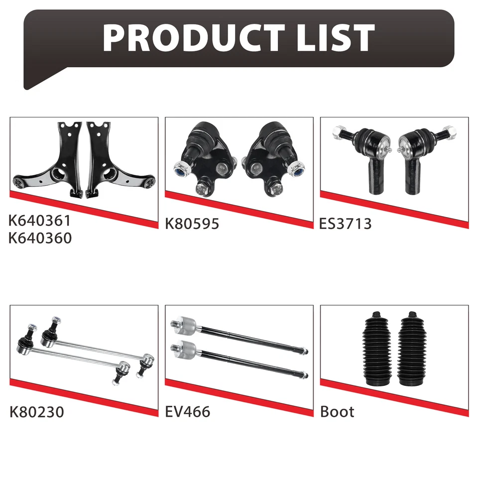 Front Lower Control Arm Tie rod SwayBar for 2003-2008 Pontiac Vibe Toyota Matrix - Image 4 of 4