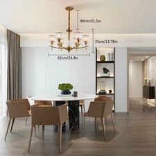 Modern Crystal Chandeliers Dinning Bedroom 6-Light Pendant LED Ceiling Lamp 265V