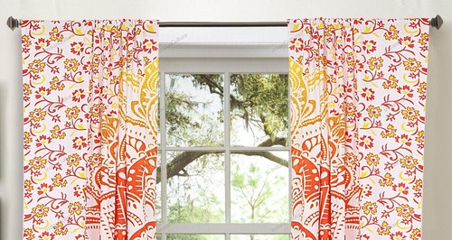Mandala De Cortina Para Cuarto Estar Algodón Indio Hippie Puerta Ventana - Imagen 3 de 4