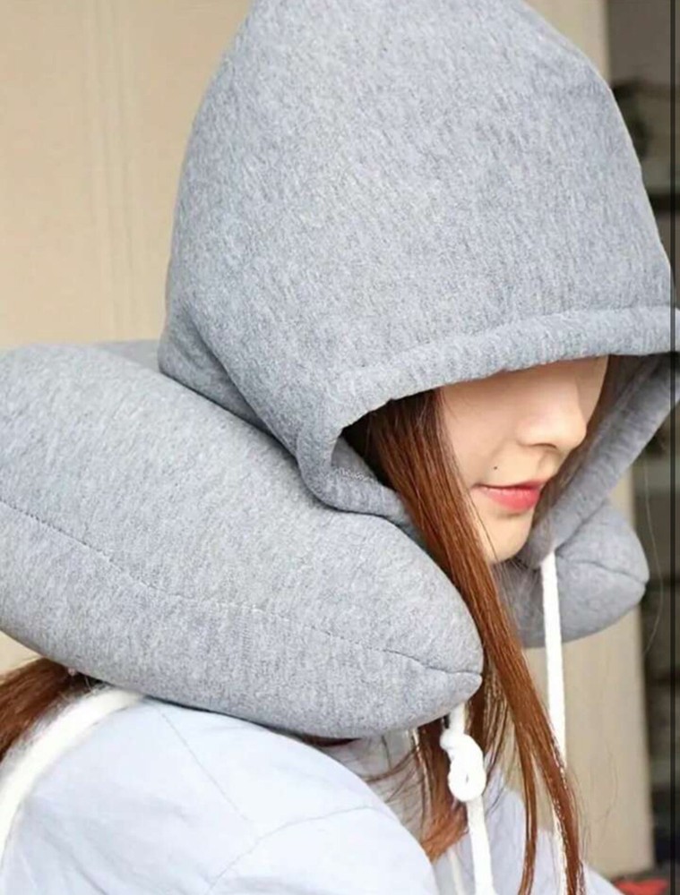 1pc Hooded U-Shaped Travel Pillow with Free Shipping