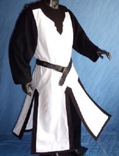 MEDIEVAL KNIGHT White Tunic Surcoat Crusader Sleeveless Renaissance LARP