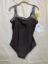 It Figures QVC Brown Paisley Summer Swimsuit NWT Size 22W A9048 C Cup and Up 