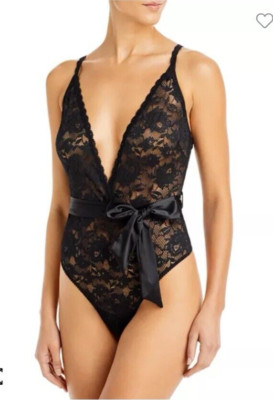 Cosabella Never Say Never Tie Me Up Small black lace bodysuit teddy Italy NWT