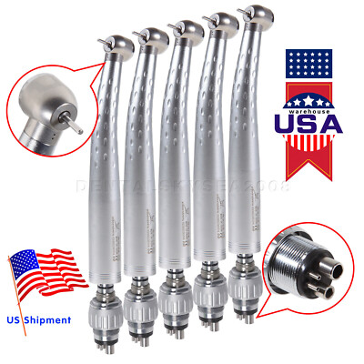 5 Dental Standard Head High Speed Handpiece with 4H Quick Coupler Swivel Connect