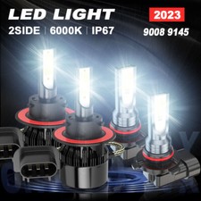 Para For Ford F 150 2004-2012 2013 2014 Faros LED Hi/Lo+Kit de luces antiniebla
