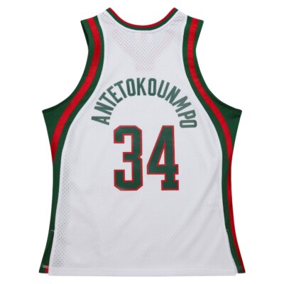 Milwaukee Bucks Giannis Antetokounmpo Mitchell & Ness White 2014