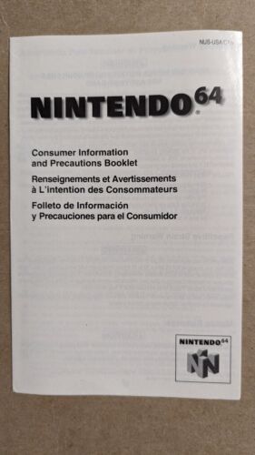 Nintendo 64 N64 Consumer Information And Precautions Booklet NUS-USA/CAN - Picture 1 of 2