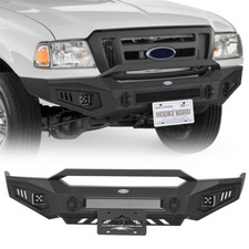 Steel Front Bumper W Led Lights License Plate Mount For 1998-2011 Ford Ranger