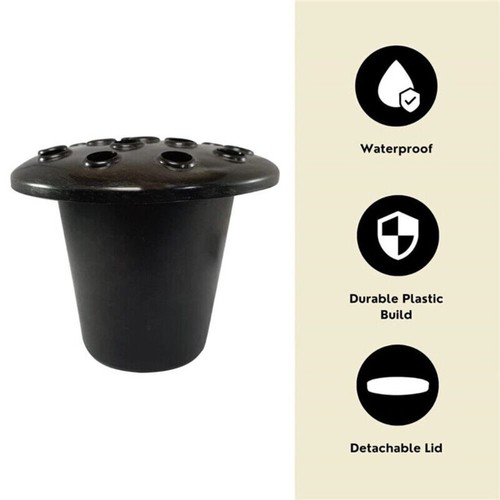 Flower Supplies Flower Vase Black Lid Flower Headstone Holder - Picture 5 of 6
