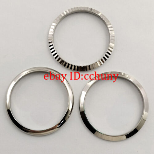 Bisel acanalado plateado acero inoxidable ajuste 36 mm 39 mm caja de reloj piezas - Imagen 4 de 9