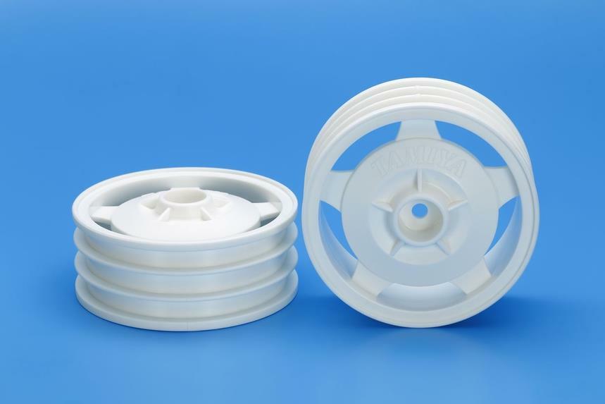 Tamiya 22044 1/10 RC 2WD Buggy Front Star-Dish Wheels (60/19,Hex Hub,White) TD2