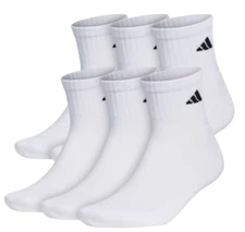Adidas mens 6 pack Cushioned Compression low cut Socks - size XL / 12-15 - White