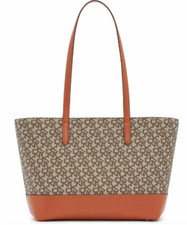 Dkny Bryant Medium Tote Tan Color-Block Gold