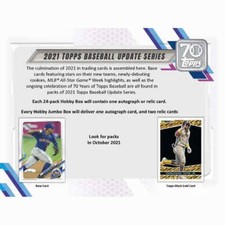 2021 Topps Update Series Baseball Hobby Box Factory Sealed 21TOBUS