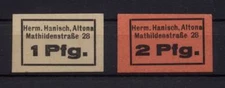 [14474] - 2 x NOTGELD HAMBURG-ALTONA, HERM. HANISCH, Mathildenstr. 28, 1  + 2 Pf