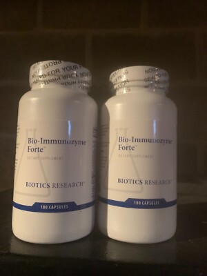 2 BOTTLES of Biotics Research Bio-Immunozyme Forte 180 Capsules EXP 12/27
