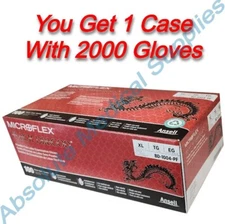 *2,000-Gloves* Microflex Black Dragon PF Examination Latex X-Large BD-1004-PF