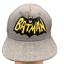 BATMAN Baseball Cap Hat DC Logo BRIM All-over Print Kids Sz 1.5 To 4Y Gray EUC