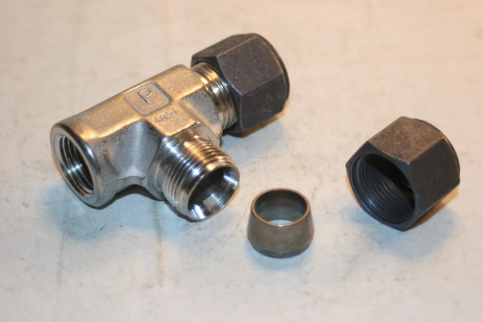 1/2 Tube x 1/2 FNPT x 1/2 Tube 316ss Female Run Tee Parker CPI 8-6-8 MBZ-SS - Image 3 of 3