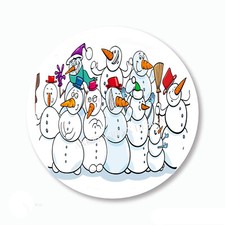 Snowman Group Christmas Favors Scrapbook Stickers Snowmen Envelope Seals
