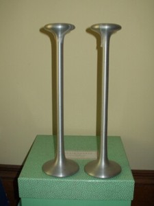 TWO Ikea Kagla Design Carl Ojerstam Candlesticks - 14 5/8" high