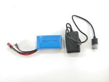 NEW: OEM WLToys 144001 7.4v 1500mah LiPo Battery Pack w/ USB Charger Deans Plug