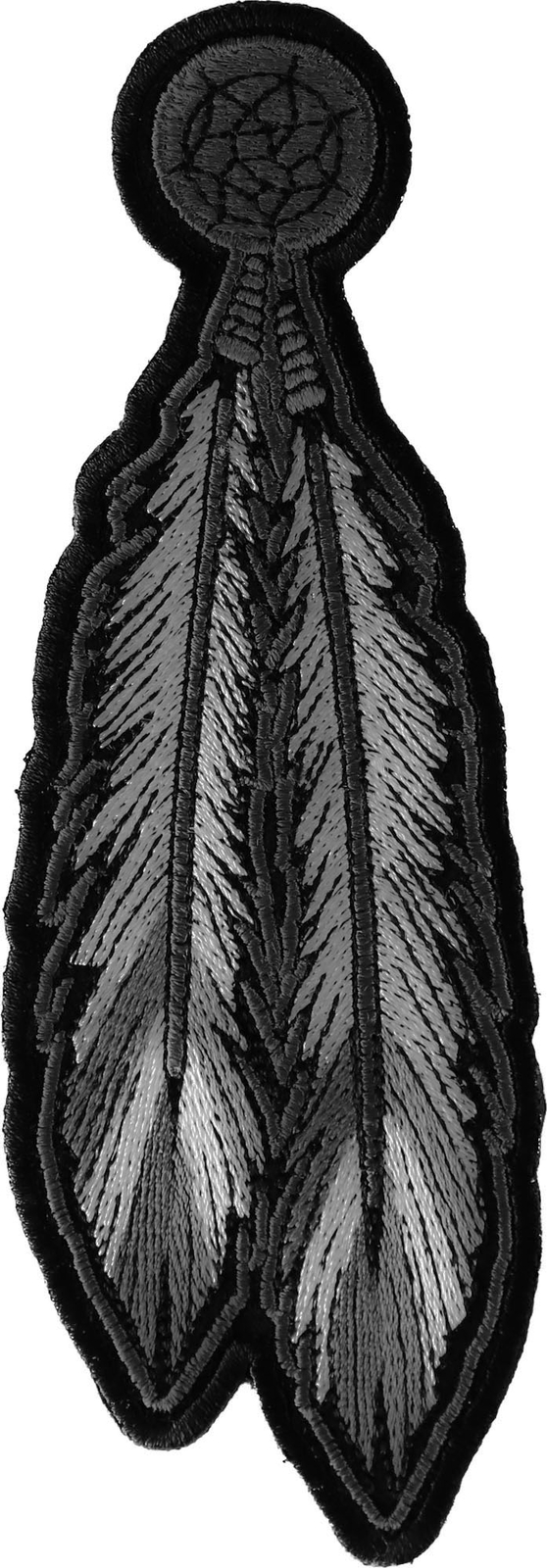Dreamcatcher Feather Patch: Black White - 2.25x6.5 inch - P6761