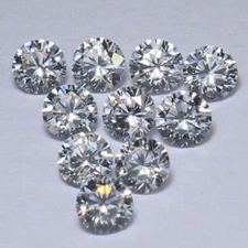 1 CT Natural White Diamond 3 mm 10 Pcs Round Cut VVS1 D Grade Certified HG7