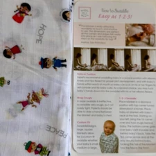 SwaddleDesigns Baby Swaddle Blanket Muslin Cotton Kids Around The World Print