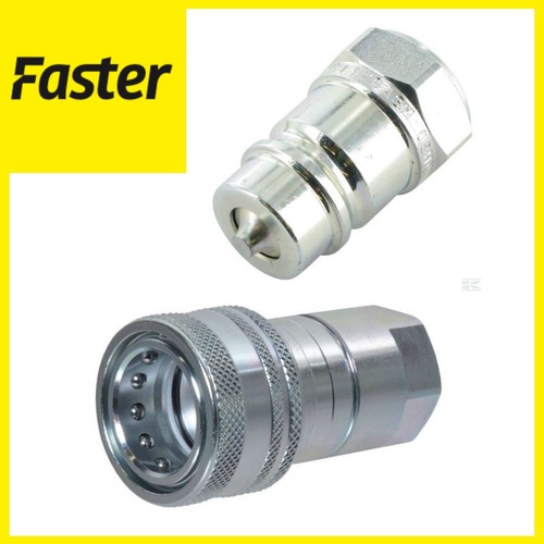 PAR DE CARGADOR DE TRACTOR HIDRÁULICO DE LIBERACIÓN RÁPIDA 1/2" BSP macho y hembra - Imagen 1 de 3