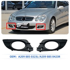 1 Pair Black Front Bumper Fog Light Cover For Mercedes Benz For Clk W209 2005-09
