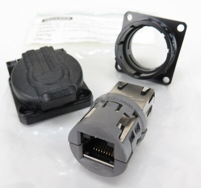 Amphenol Socapex  RjF 21 B SCC Panel Mount IP67 RJ45 Connector Cat5e NOS Stock