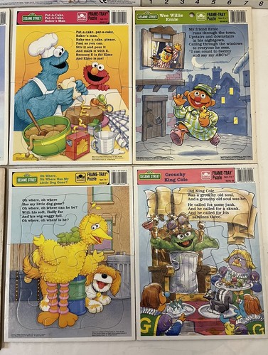 Lot Of 9 Vintage Sesame Street (& More) Golden Frame Tray Puzzles 70’s 80’s 90’s - Picture 2 of 6