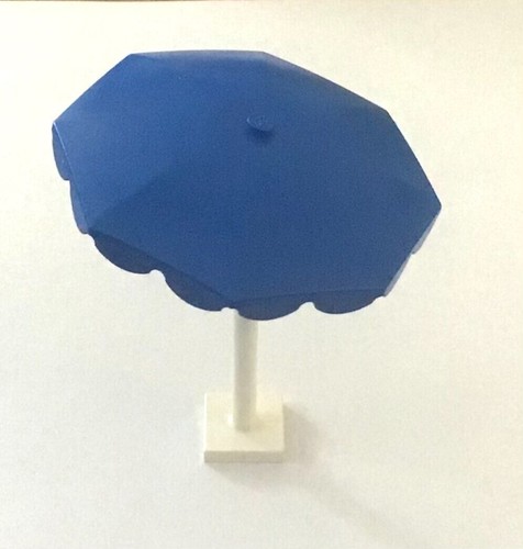LEGO Blue Belville Minifig Summer Beach Ocean Pool Patio Umbrella, Tilts