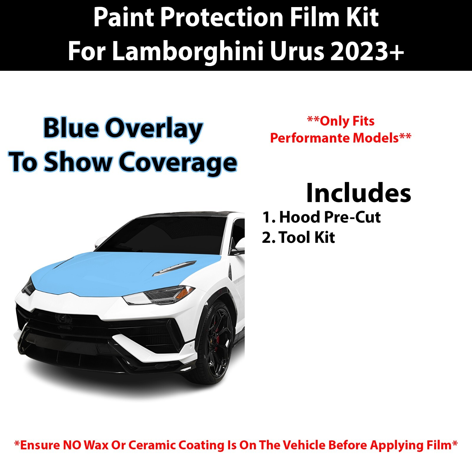 Pre Cut Paint Protection Film Clear Bra PPF Kit for Lamborghini Urus 2023+