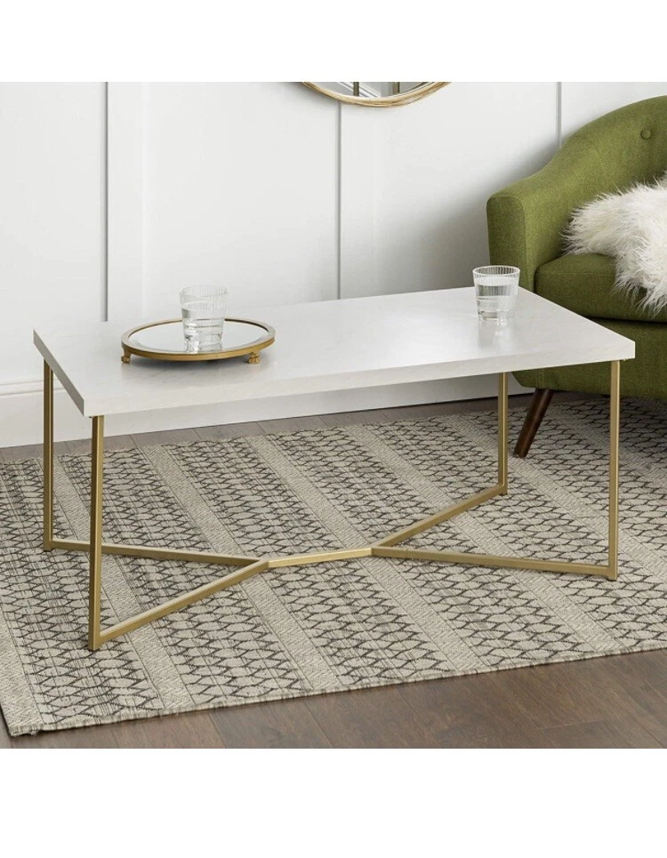 Mid century coffee table white deals