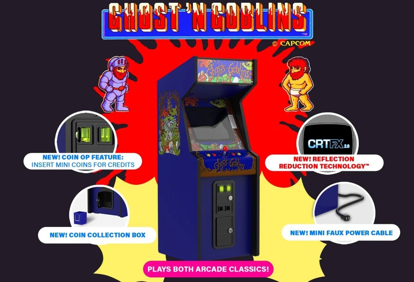 Mini Arcade Decorativo (Screen LED/Light Up): Ghosts'n Goblins