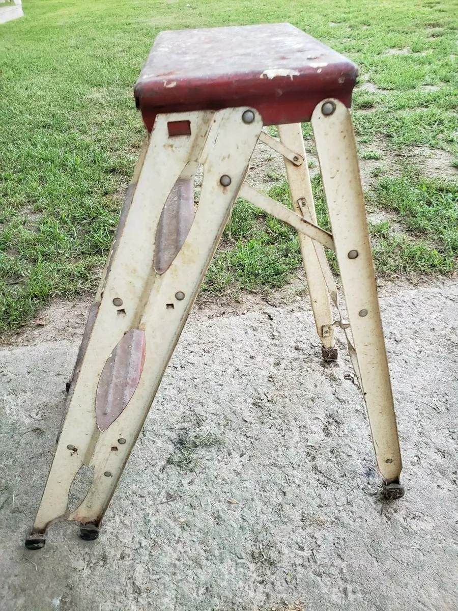 Antique Metal Craftsman Folding 2 Step Ladder Stool . eBay