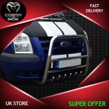 For FORD TRANSIT Bull Bar Chrome Nudge Push Grill Front Bumper Bar 2006-2013 VAN