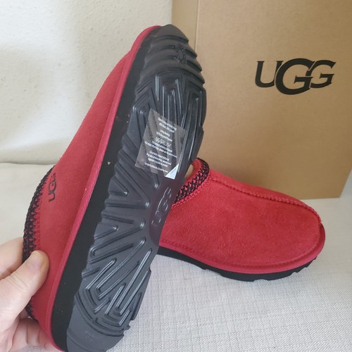 NEW KIDS SIZE 4 SAMBA RED UGG TASMAN II SUEDE WOOL SLIPPERS LOAFERS 1019066K - Picture 5 of 6